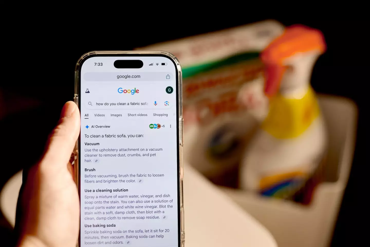 Google's AI Overviews pull information directly from websites to provide a short summary for users without them needing to click anywhere (Gabby Jones/Bloomberg via Getty Images)