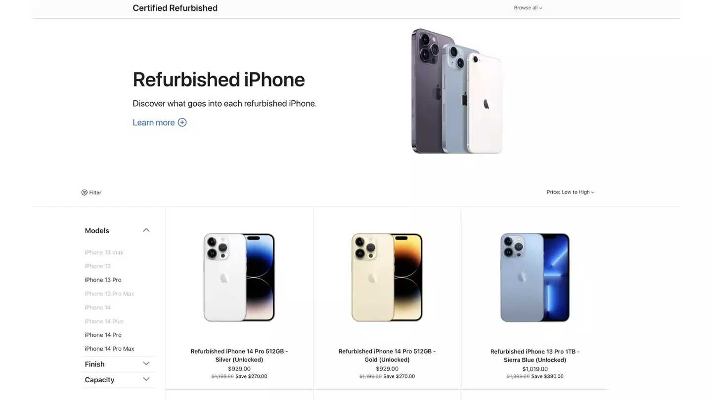 Save yourself hundreds on like-new tech (Apple)