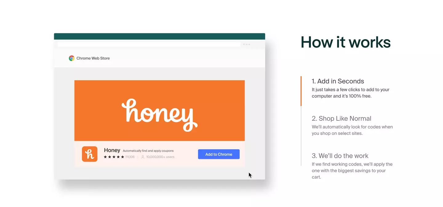 The browser extension is advertised as a money saving tool (PayPal Honey)