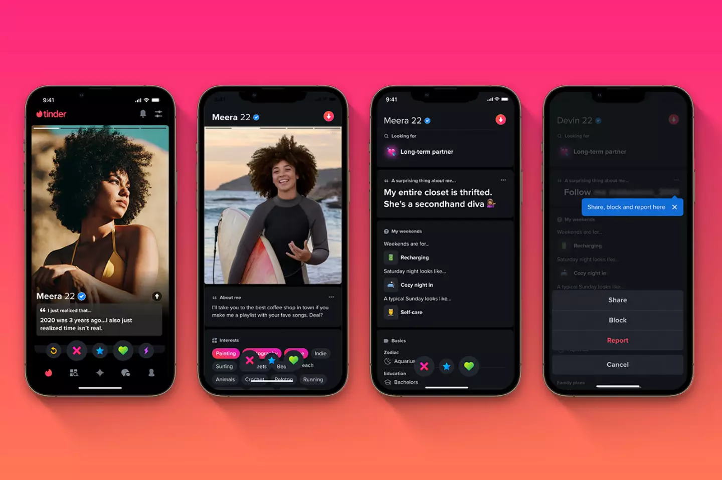 Tinder has announced new features like dark mode and profile quiz.