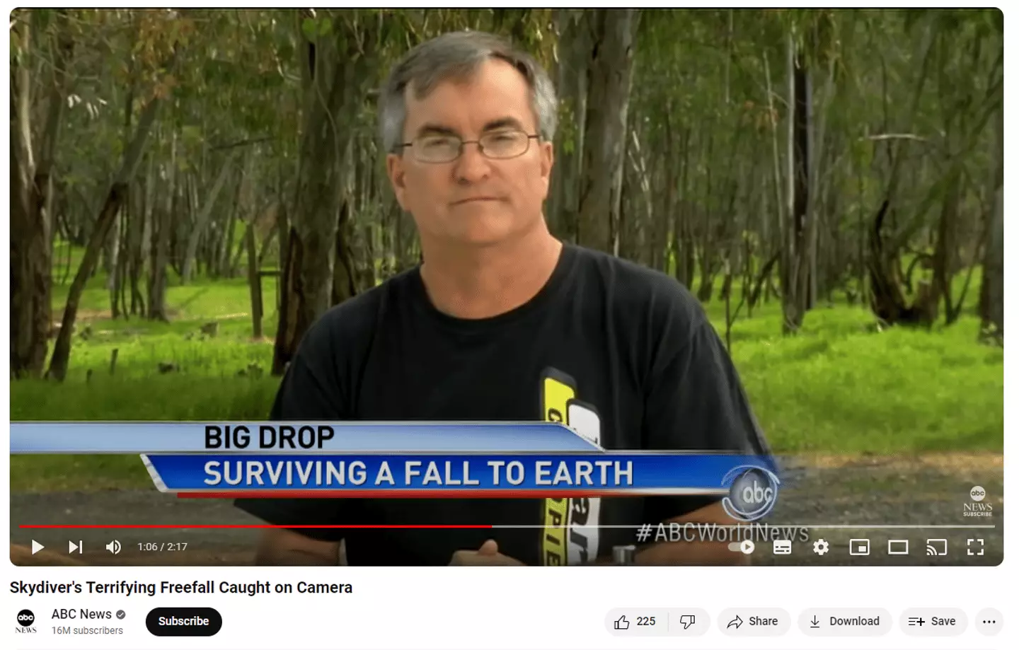 Craig Stapleton survived falling nearly 8,000 feet without a parachute.
