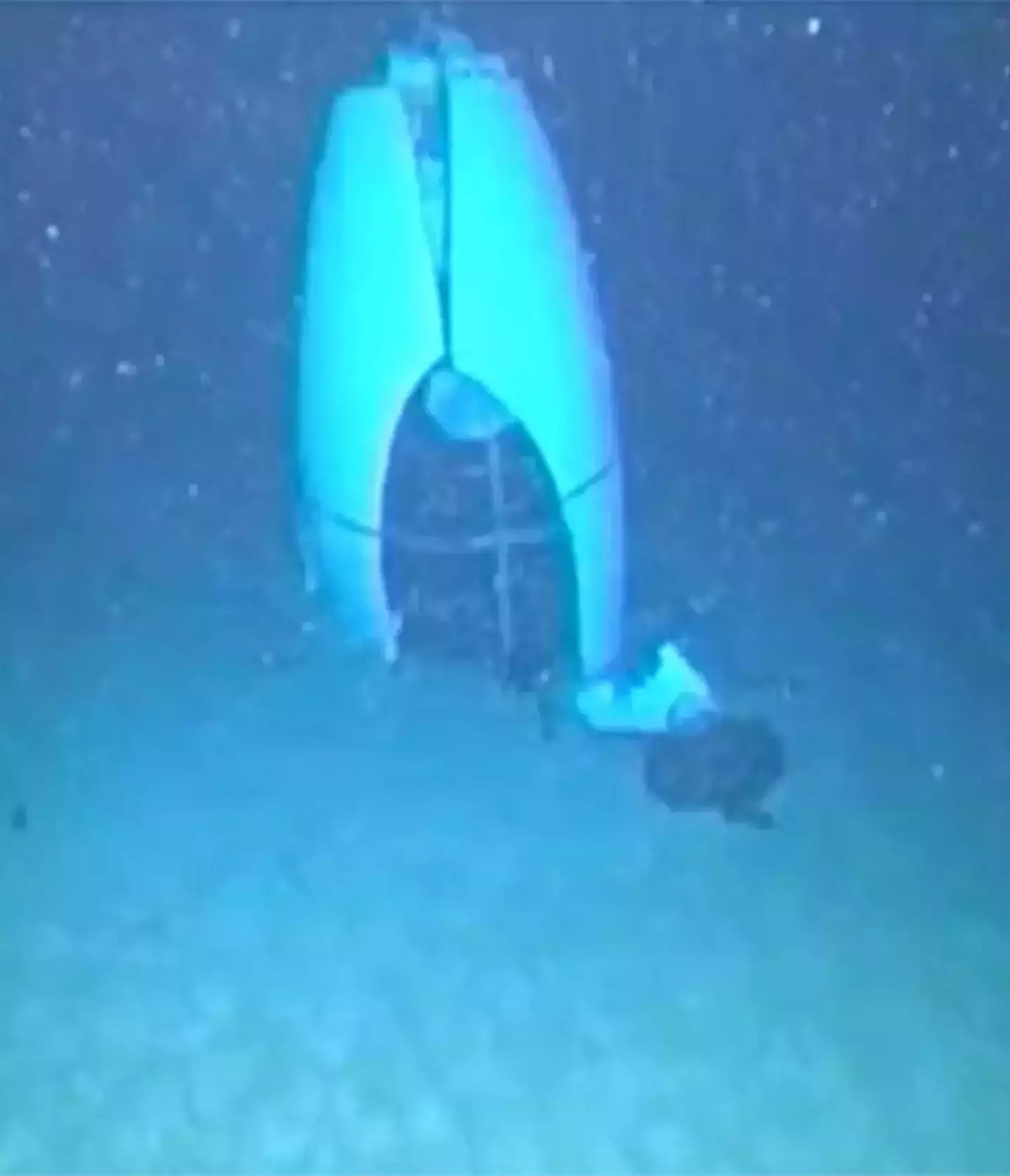 Footage showed the Titan submersible on the ocean floor (US Coast Guard)