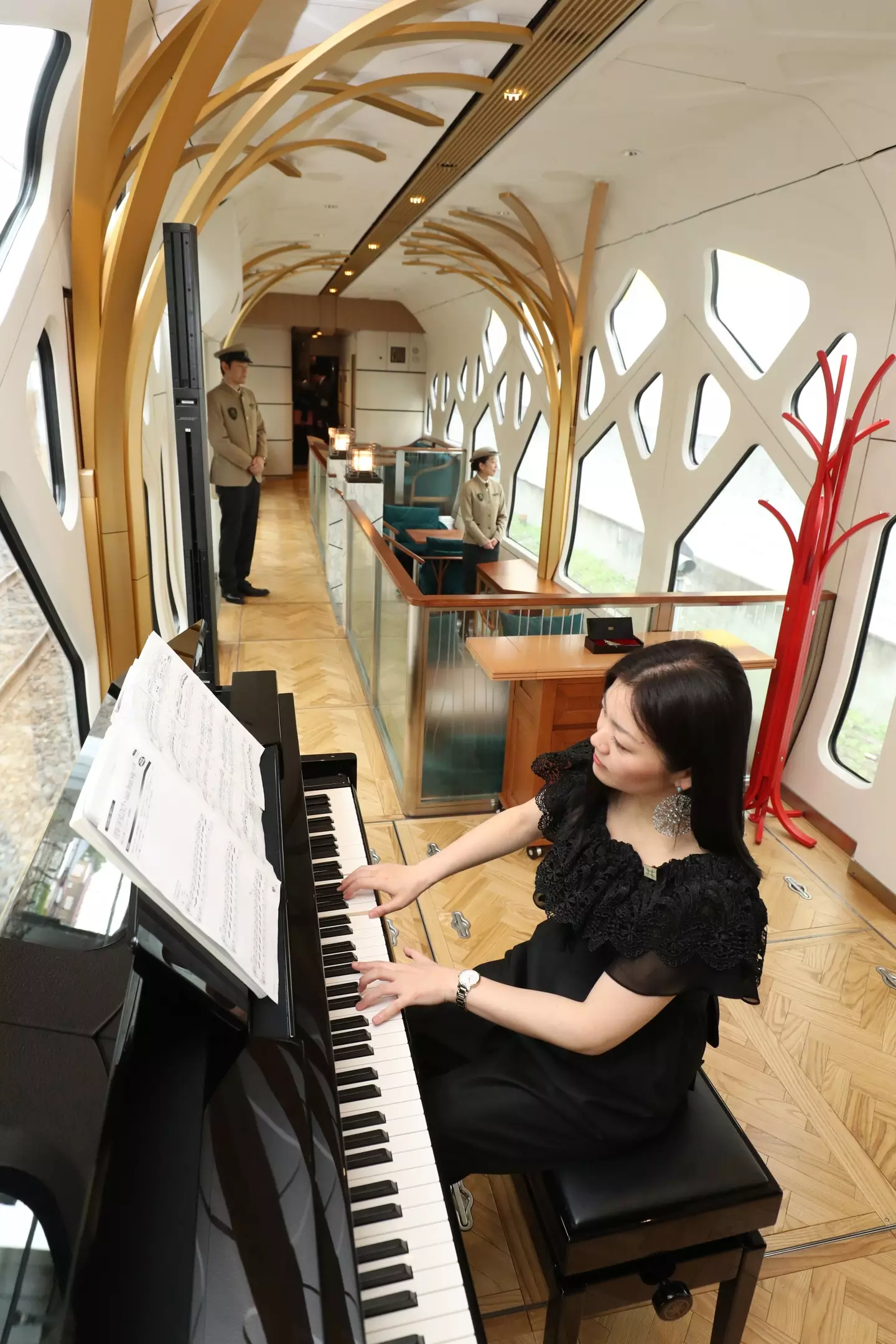 The Shiki-shima train is ultra luxurious.