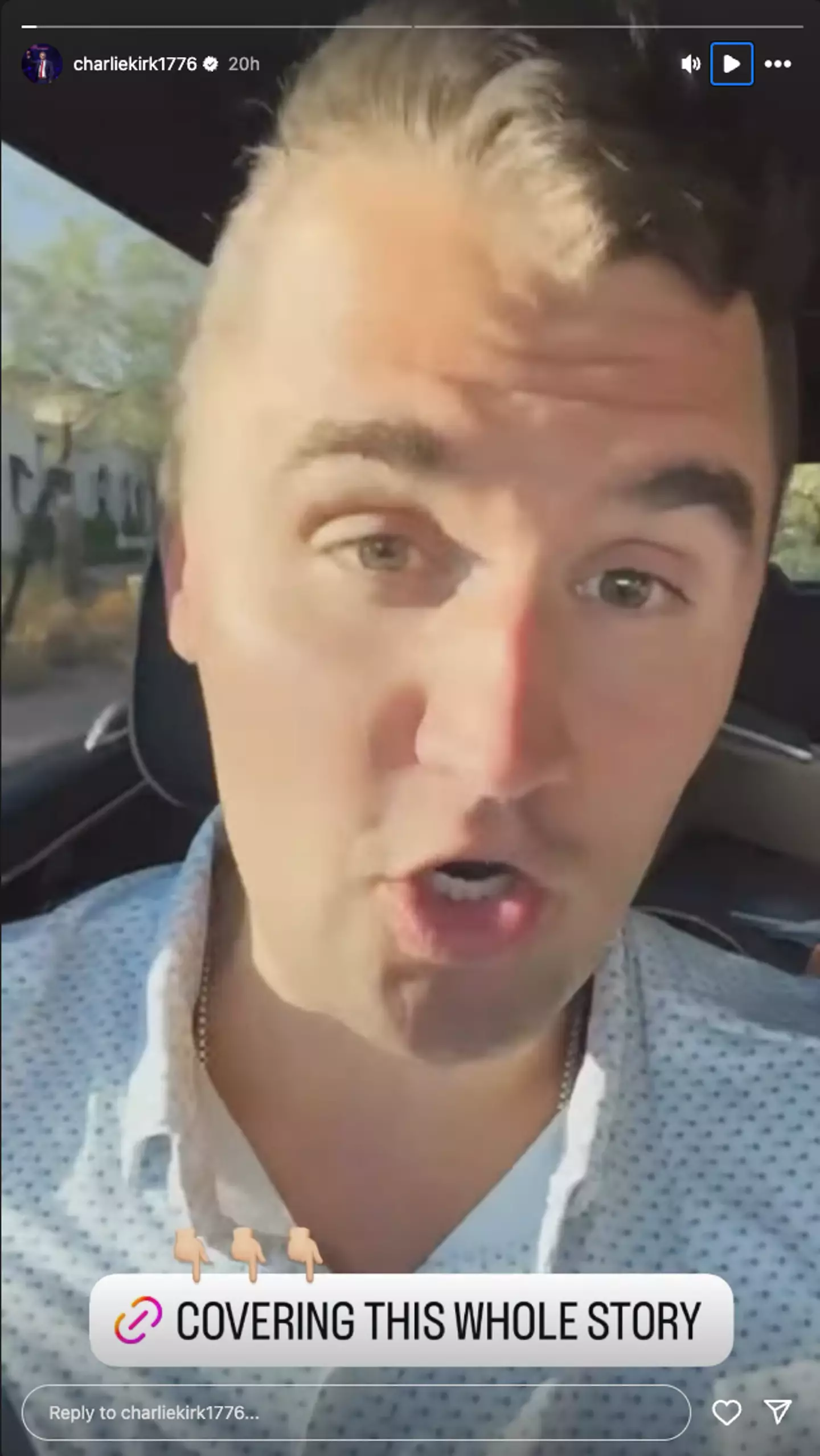 Kirk was actively sharing stories on Instagram mere hours before he was fatally shot at his 'American Comeback' tour event in Utah (Instagram/charliekirk1776)