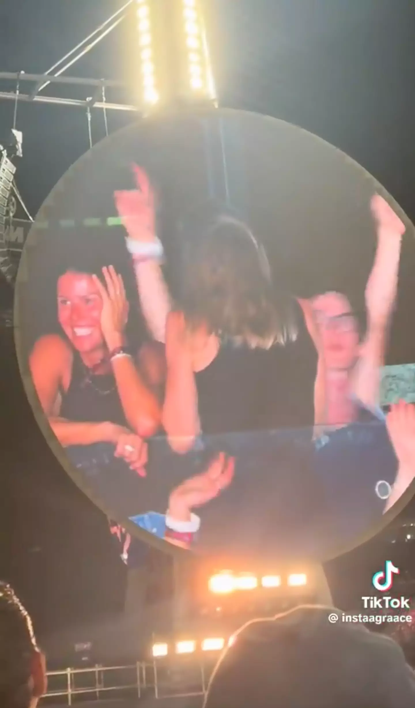 Byron and Cabot were caught hugging on camera, before the pair quickly hid from view (TikTok/instaagraace)