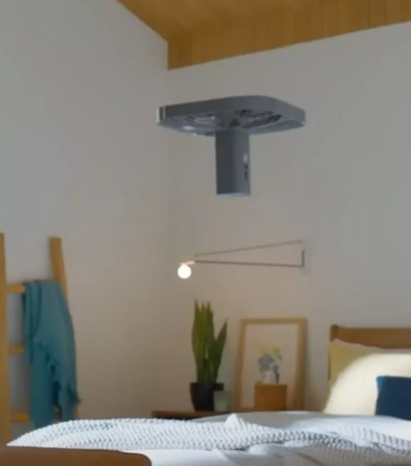 The flying camera in action.