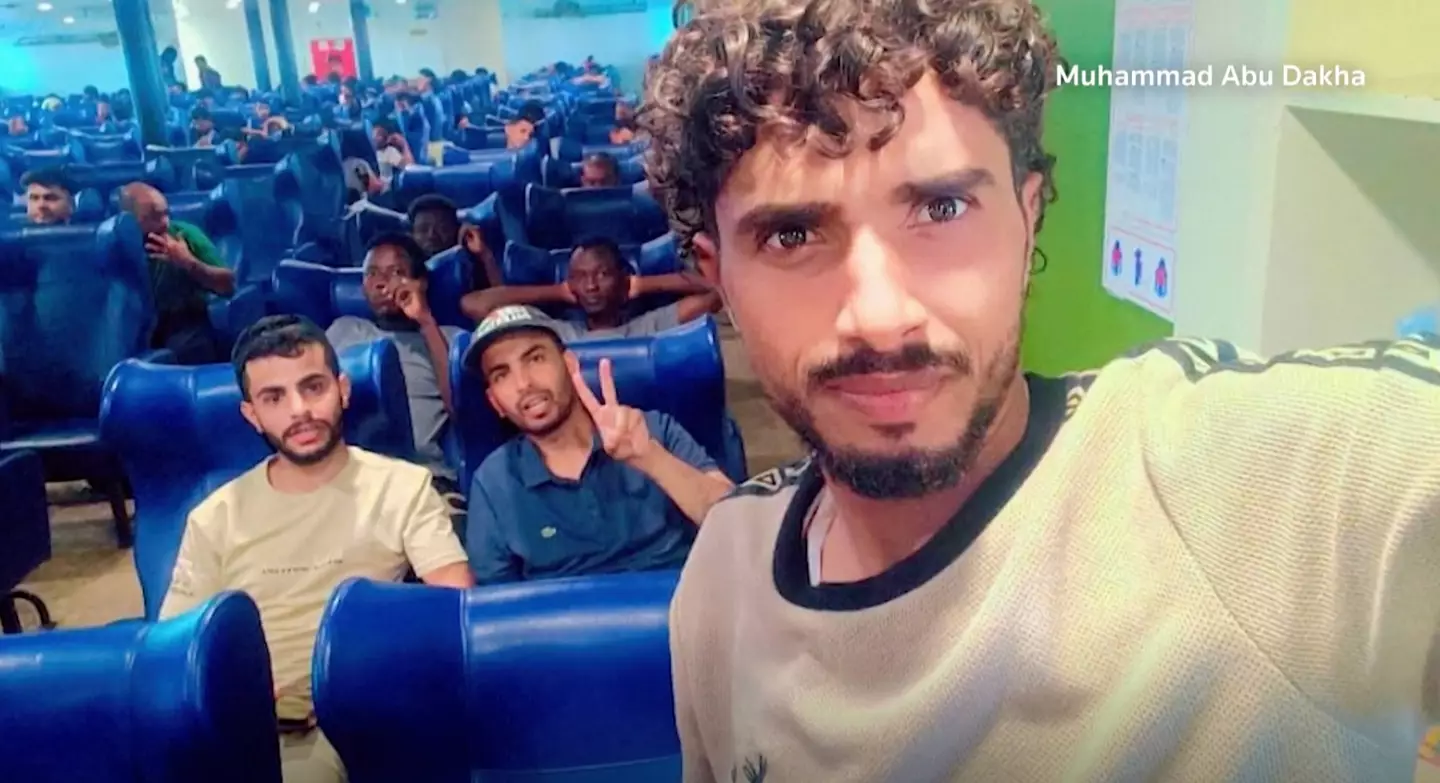 Muahmmad Abu Dakha and two companions fled on a jet ski (Muahmmad Abu Dakha via Reuters)