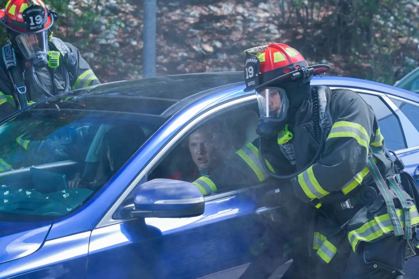Firefighters often find it difficult to activate the mechanical release override in a Tesla that's actively burning (James Clark/ABC via Getty Images)