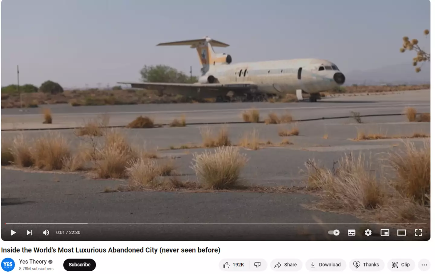 The weathered plane as caught on video by Yes Theory.