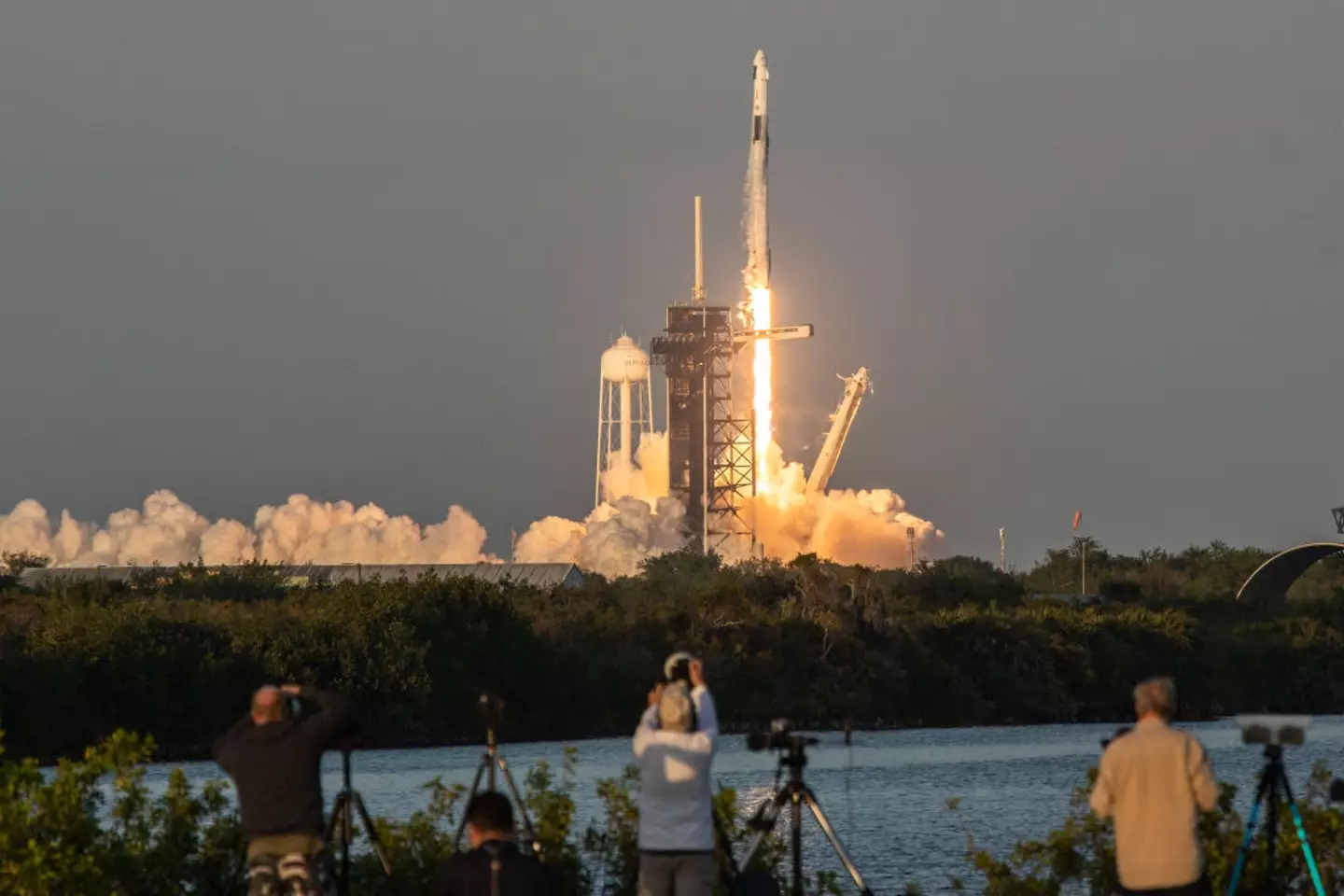 The SpaceX Falcon 9 rocket lifted off at the Kennedy Space Center on Friday (NurPhoto / Contributor / Getty)