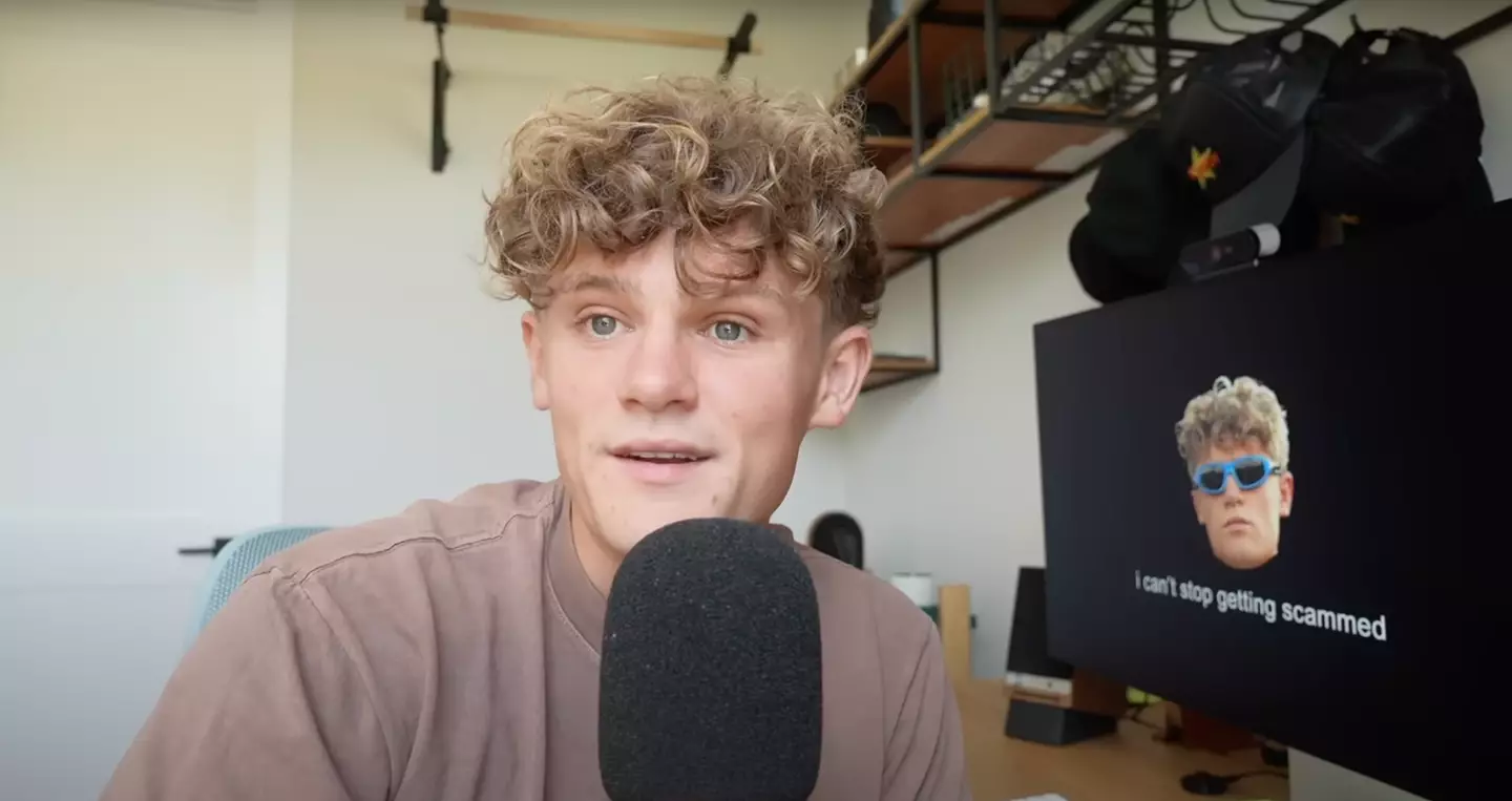 The YouTuber bought items from scam ads (YouTube/@ryan)