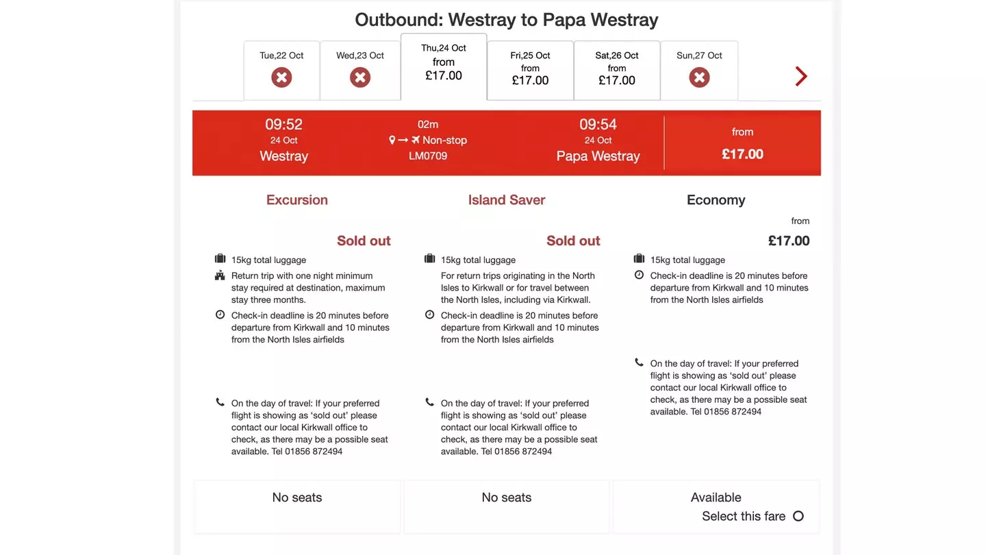 All for just 53 seconds of flying (Loganair)