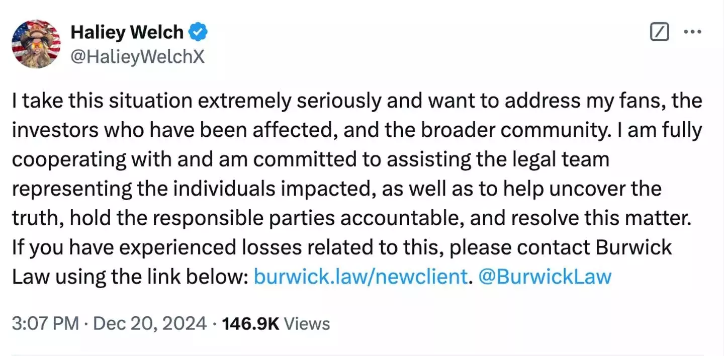 Haliey Welch has finally broken her silence (X / Haliey Welch)