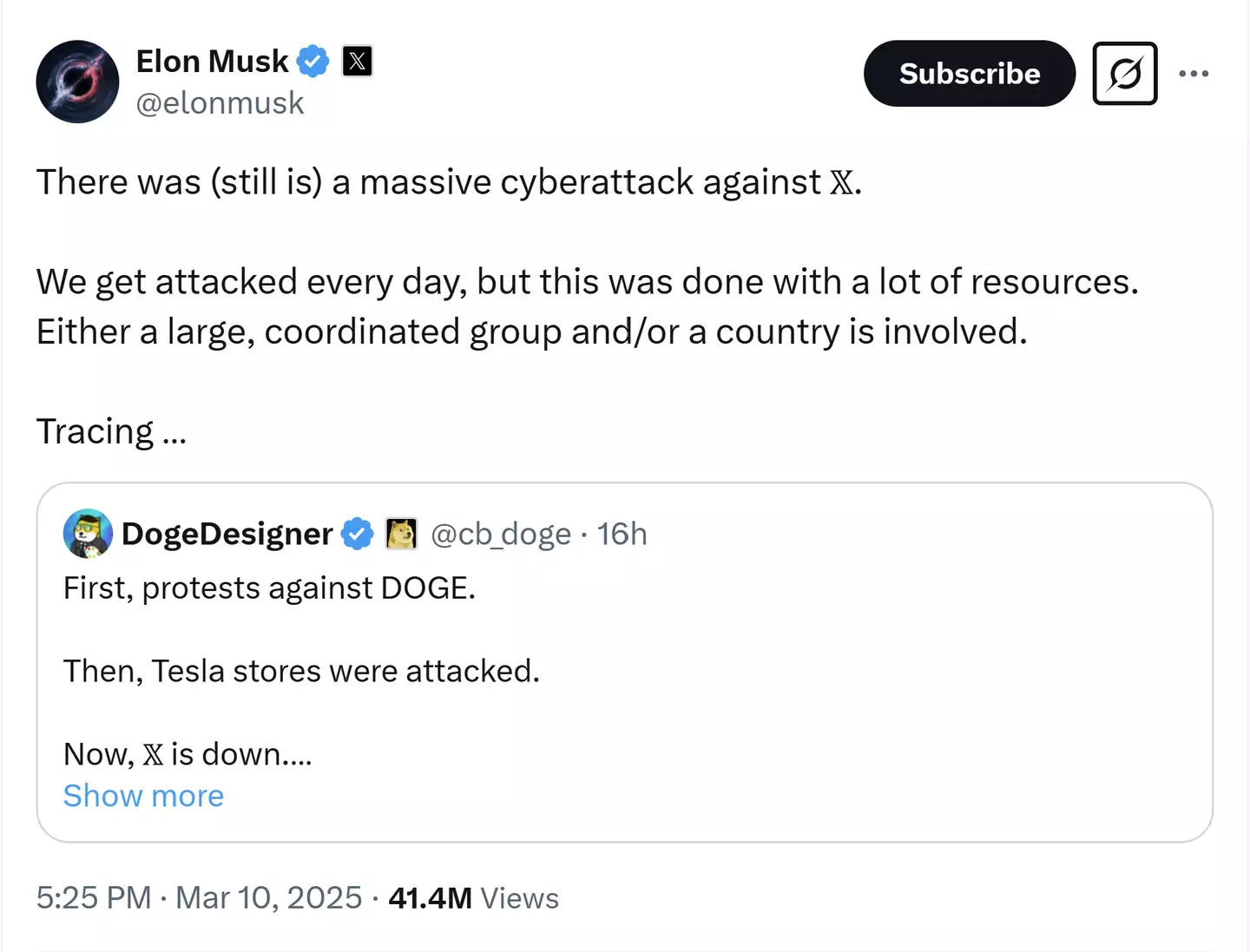 @elonmusk/X