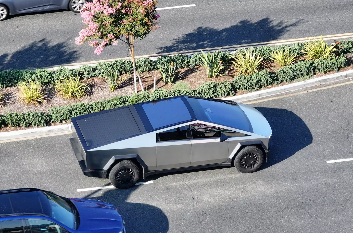 The Cybertruck proved to be the faster car in the race (Mario Tama/Getty Images)