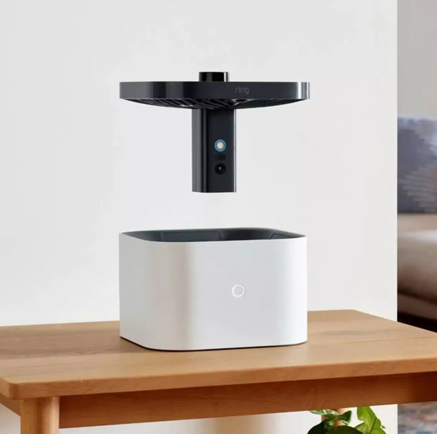 The device flies when it detects a disturbance.