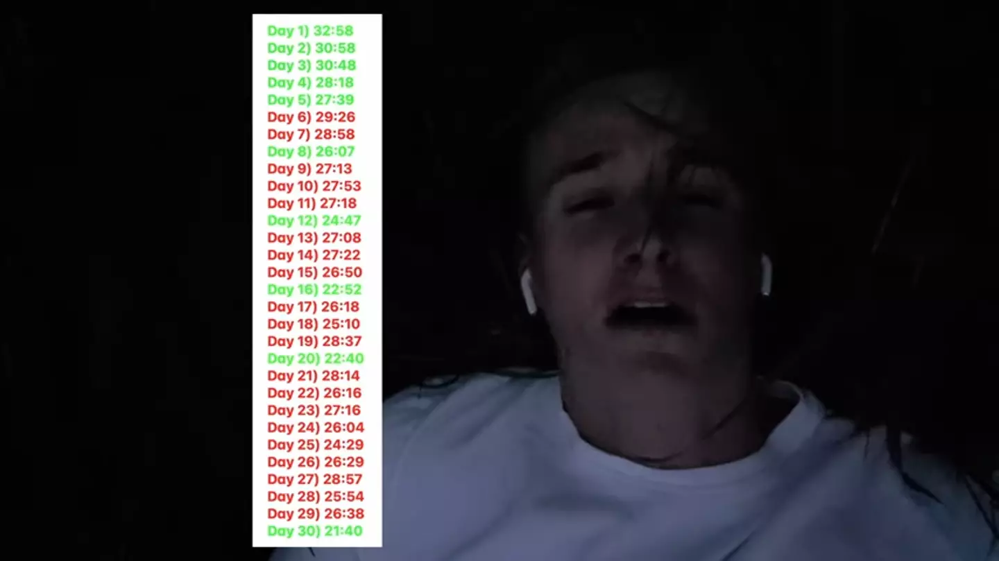 Luke saw massive time increases in just 30 days, taking him to the upper 30% of runners (YouTube/Luke Longden)