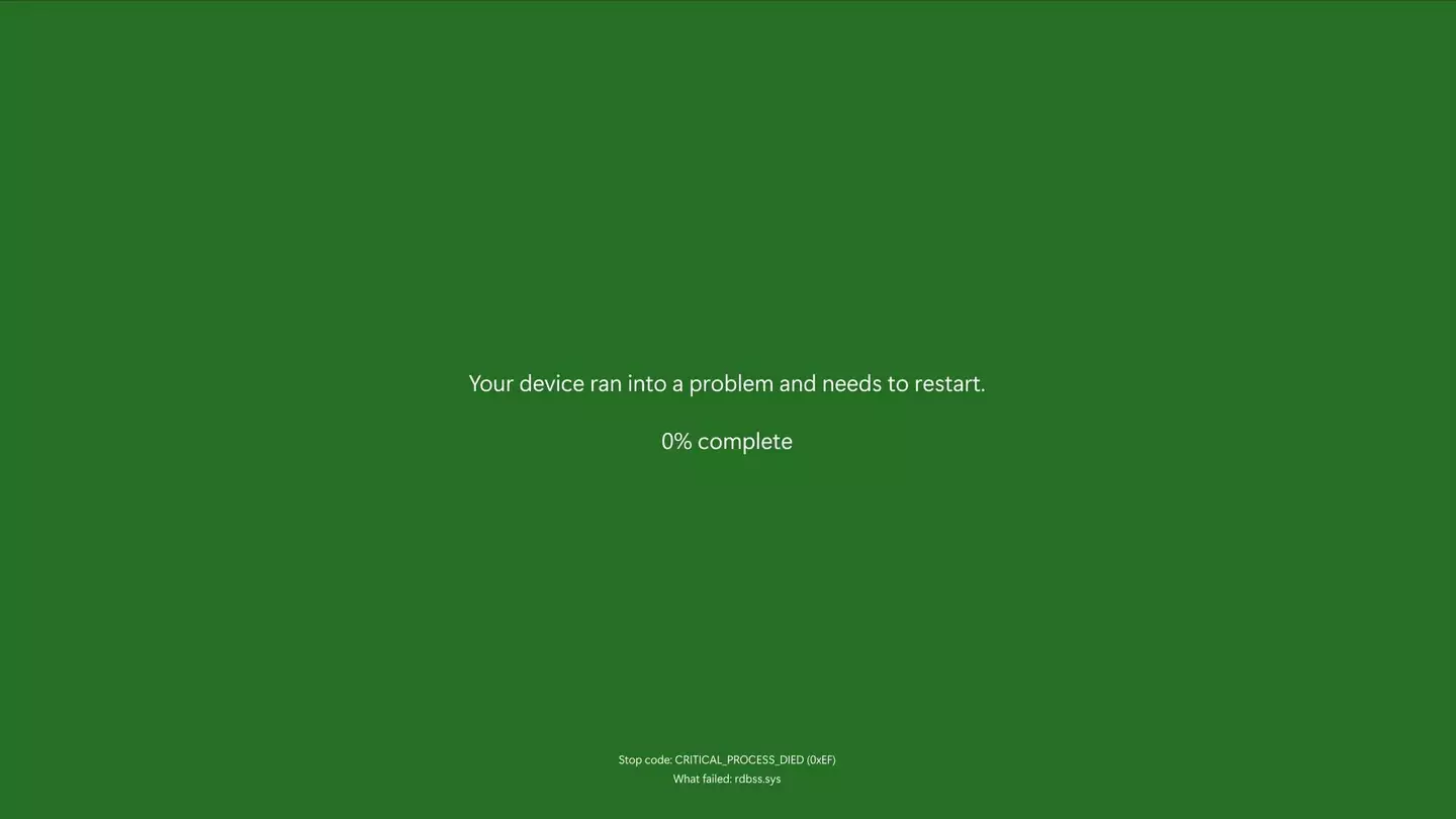 Green Screen of Death doesn't have the same ring to it (Microsoft)