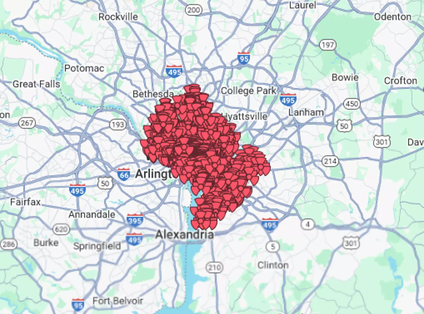 Washington D.C. appears to be the most densely populated area across America when it comes to nuclear shelters (TruePrepper)