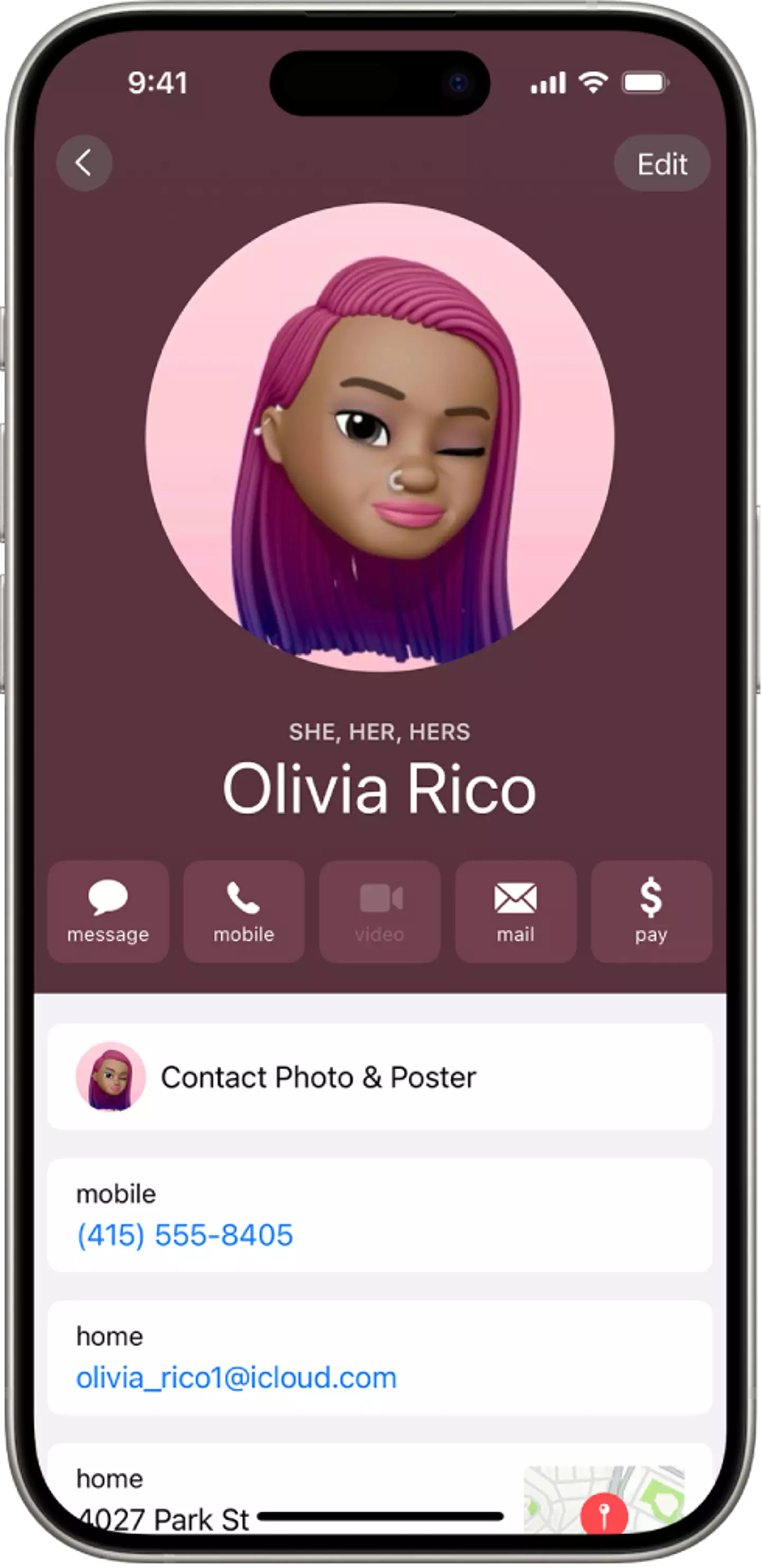 Contact Posters allow you to create a standardized identity when communicating with other Apple users (Apple)