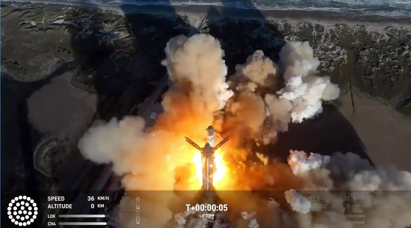 The upper section of SpaceX's Starship was lost just minutes after launch (SpaceX)