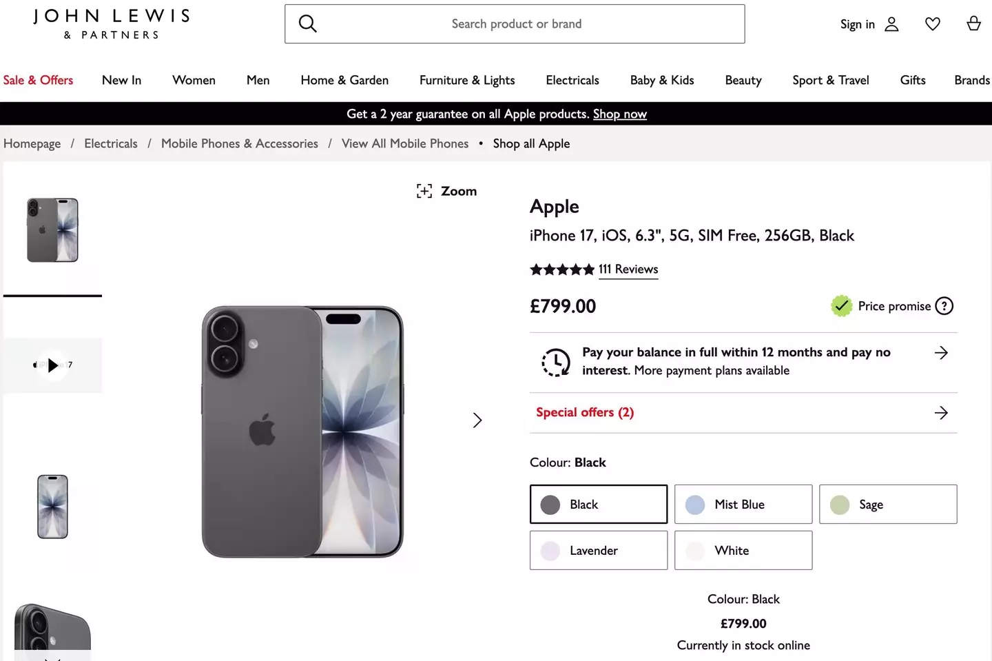 Bennett was shocked by his John Lewis experience (John Lewis)