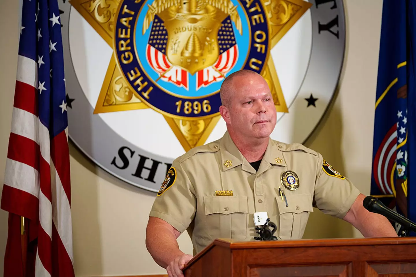 Washington County Sheriff Nate Brooksby has described the events that led to Robinson's arrest (Trent Nelson/The Salt Lake Tribune/Getty Images)