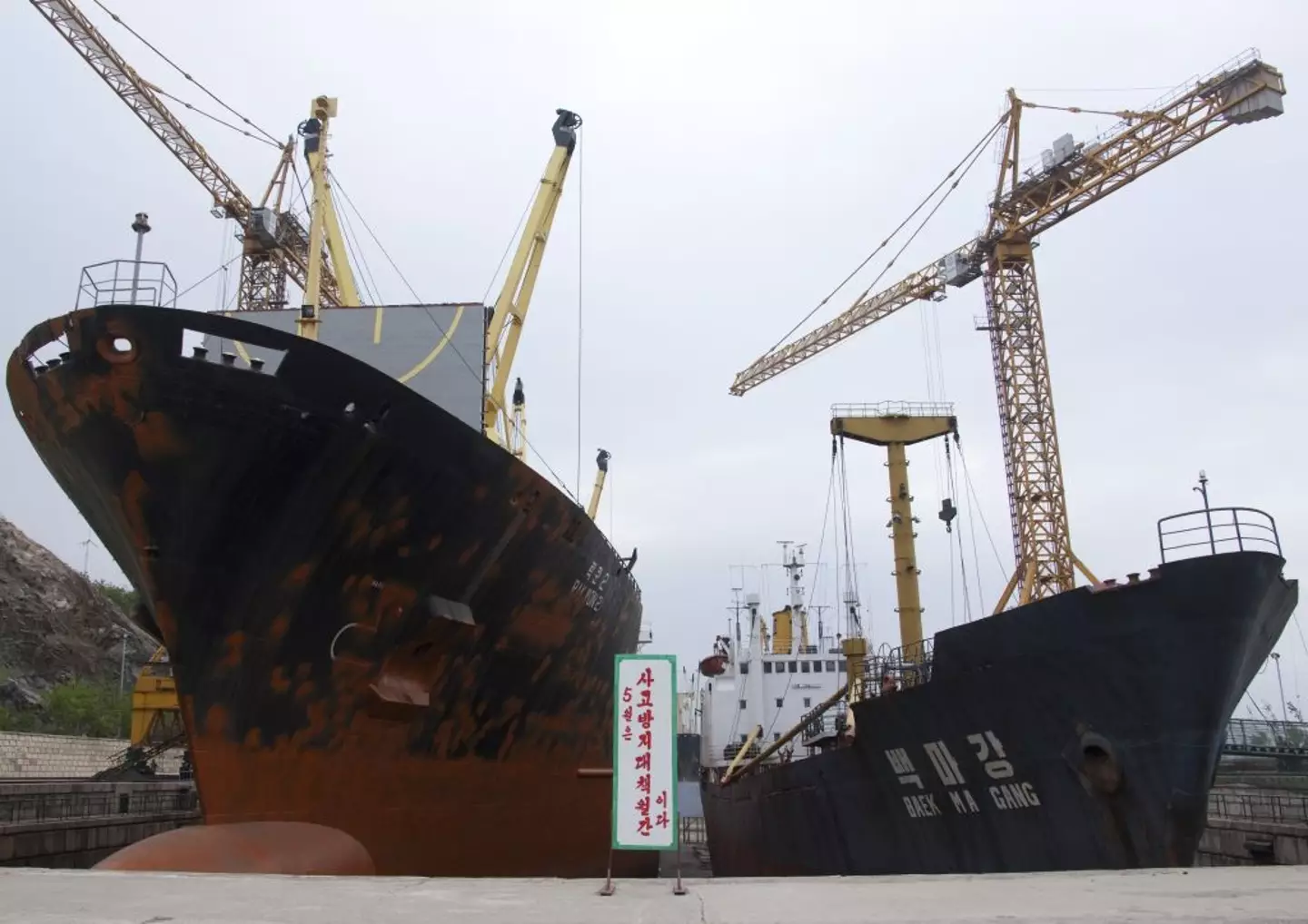 The shipyard is located on the west coast of North Korea (Eric LAFFORGUE/Gamma-Rapho via Getty Images)