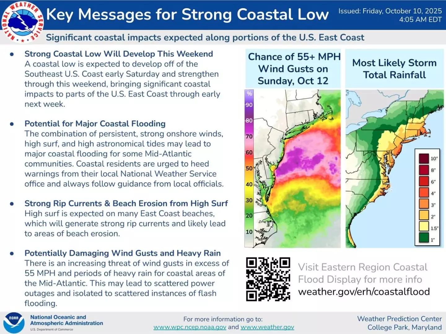 Residents across the USA are warned to brace for the bad weather (National Weather Service)