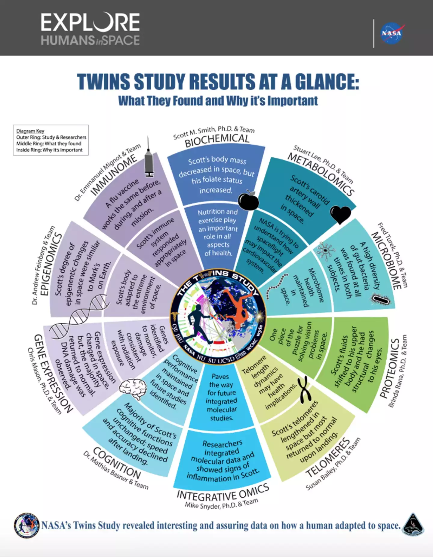 While there were some differences, a lack of change to Scott's cognition suggests astronauts can spend long periods of time in space while maintaining cognitive performance (NASA)