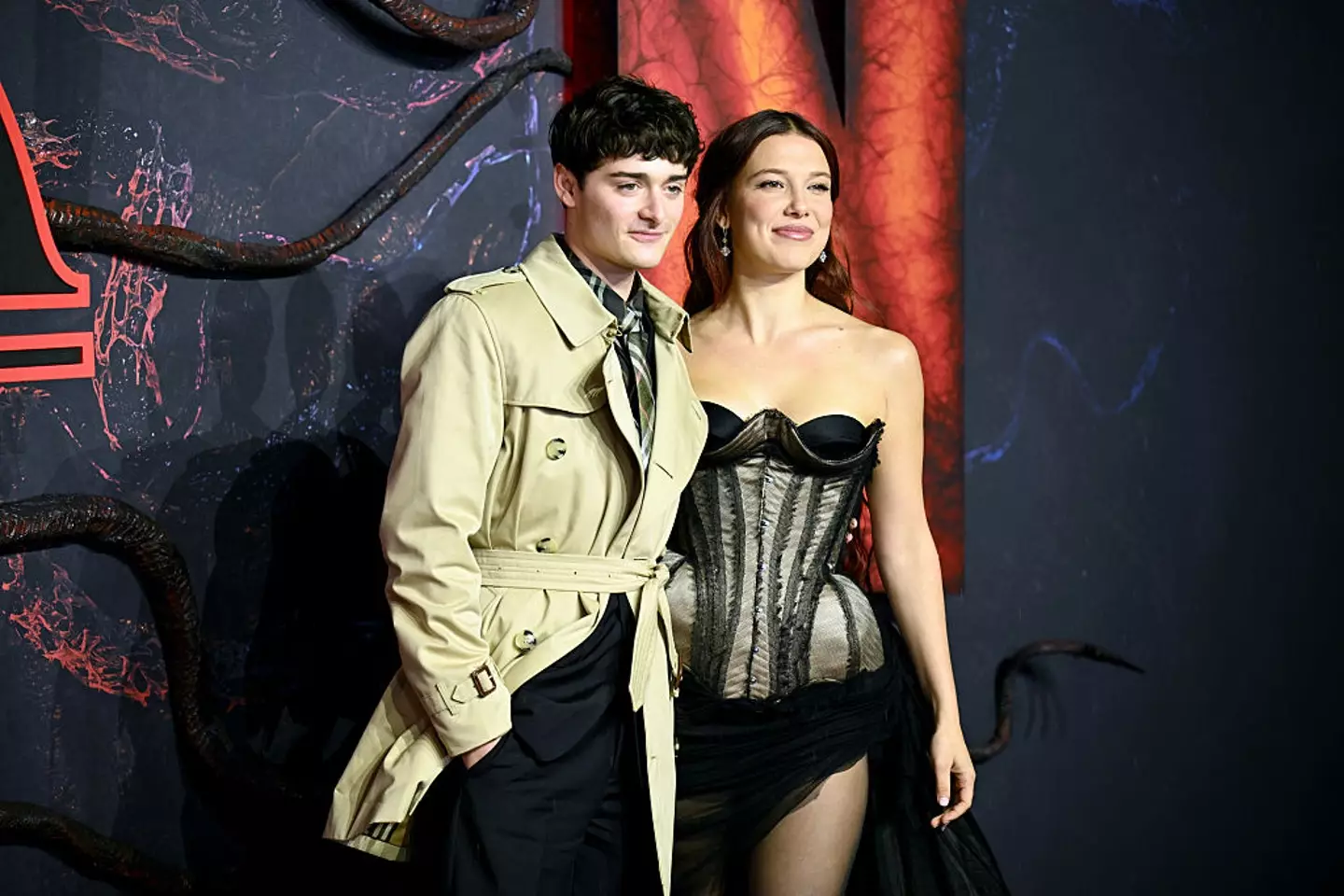 Millie Bobby Brown swooped in to stop any potential spoilers from emerging when her co-star answered a seemingly simple question (Kate Green/Getty Images)