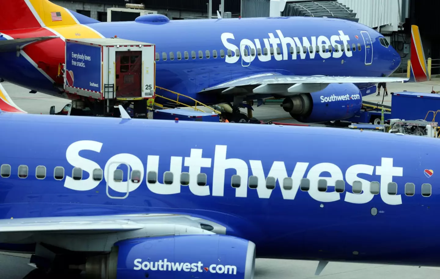 Southwest won't let you on the flight if you don't buy an extra ticket and there isn't a free seat available (Kevin Dietsch/Getty Images)