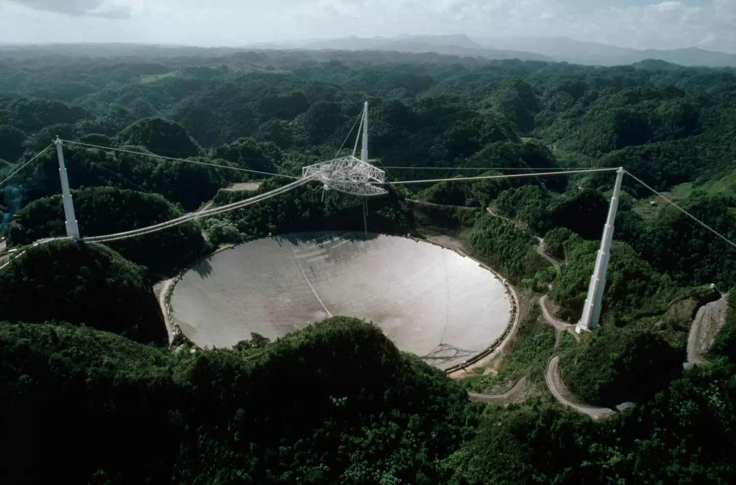 The message was beamed into space by the Arecibo Radio Telescope (Stephanie Maze/Getty Images)