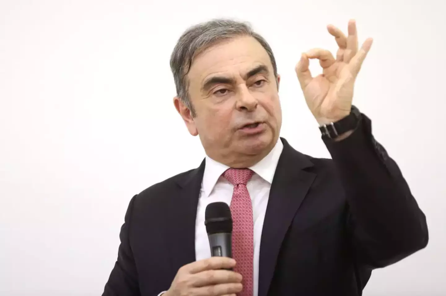 Ghosn carried out a press conference as soon as he landed, revealing to the world that he'd managed to escape (Hasan Shaaban/Bloomberg via Getty Images)