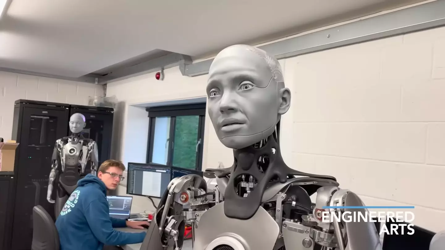 'Ameca' is widely considered to be the most advanced humanoid robot on the market (YouTube/Engineered Arts)