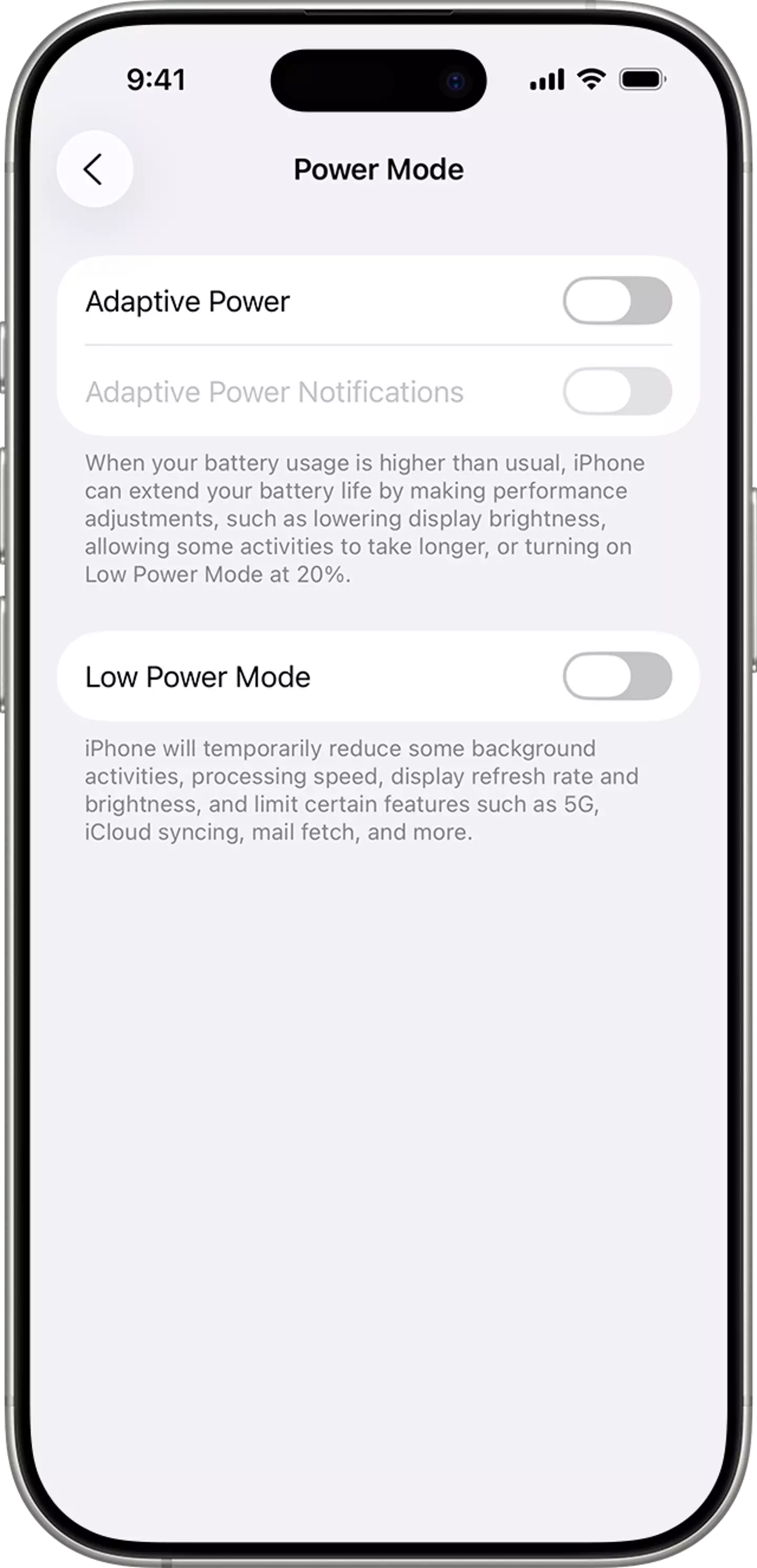 It only takes a few clicks to turn on Adaptive Power, but you will need the right iPhone (Apple)