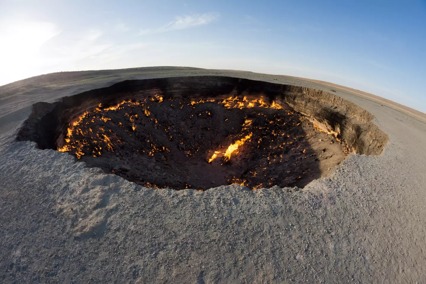 No one knows exactly how the sinkhole began leaking gas (Alatom/Getty)
