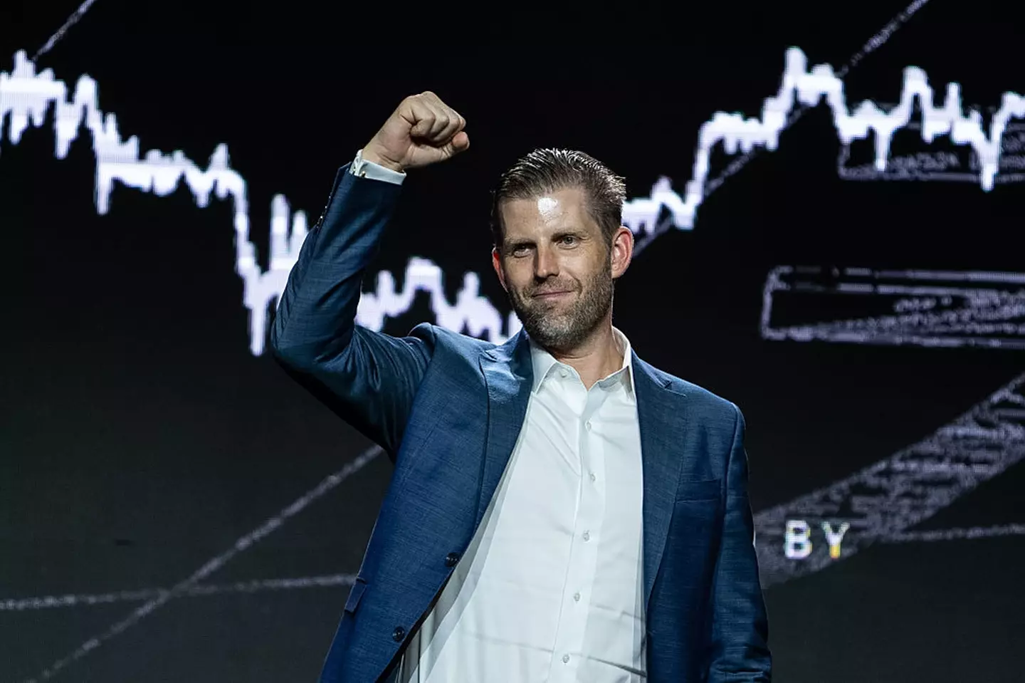 Eric Trump was quickly outcompeted by pro-sumo wrestler Yokozuna. (Bloomberg/Contributor/Getty)