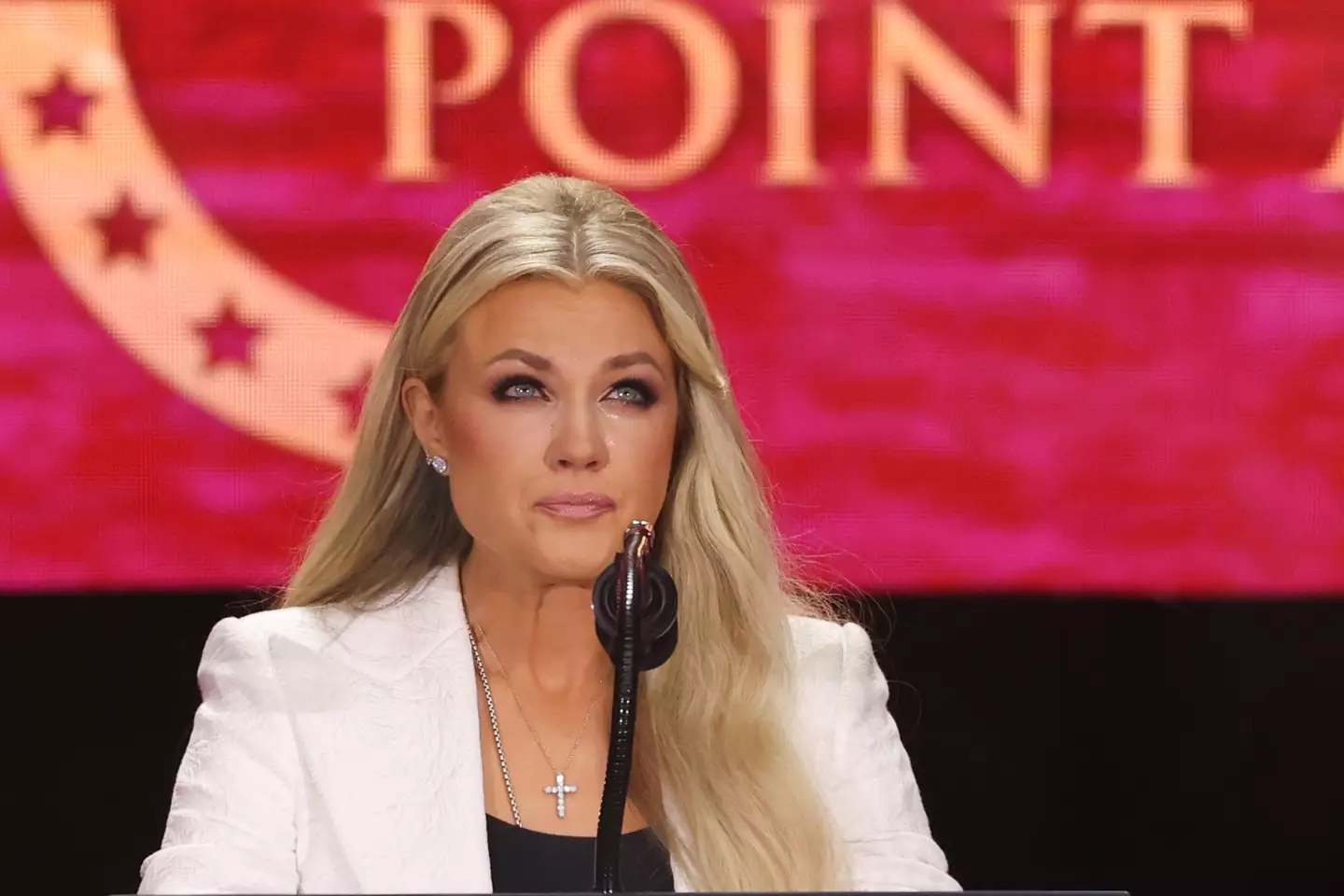 Erika Kirk made a major announcement about her husband's podcast (PATRICK T. FALLON/AFP via Getty Images)