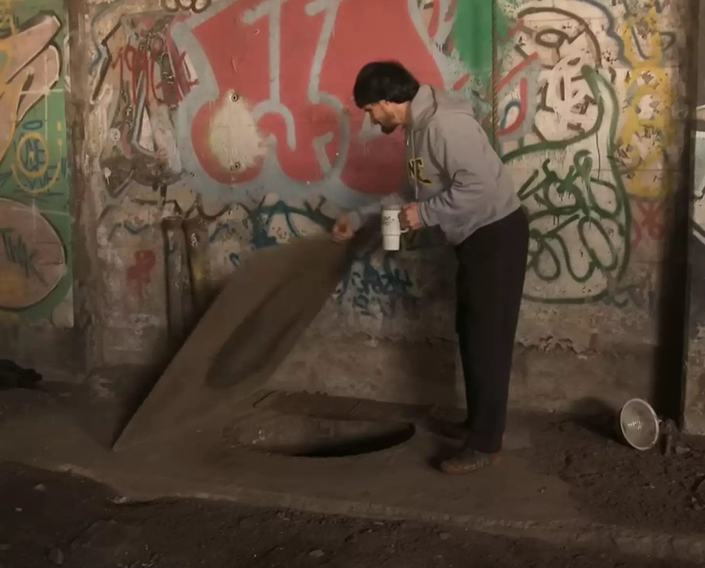 Carlos had lived in the sewer for two years. (YouTube/Erik K Swanson)