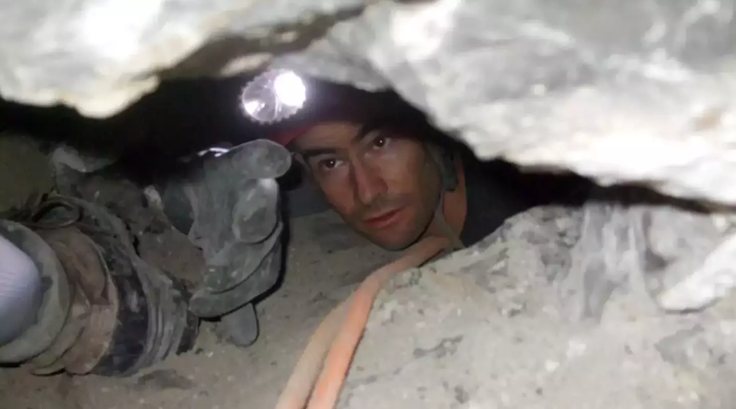 He crawled head-first into a fissure roughly 10 inches wide by 18 inches high (Family Handout)