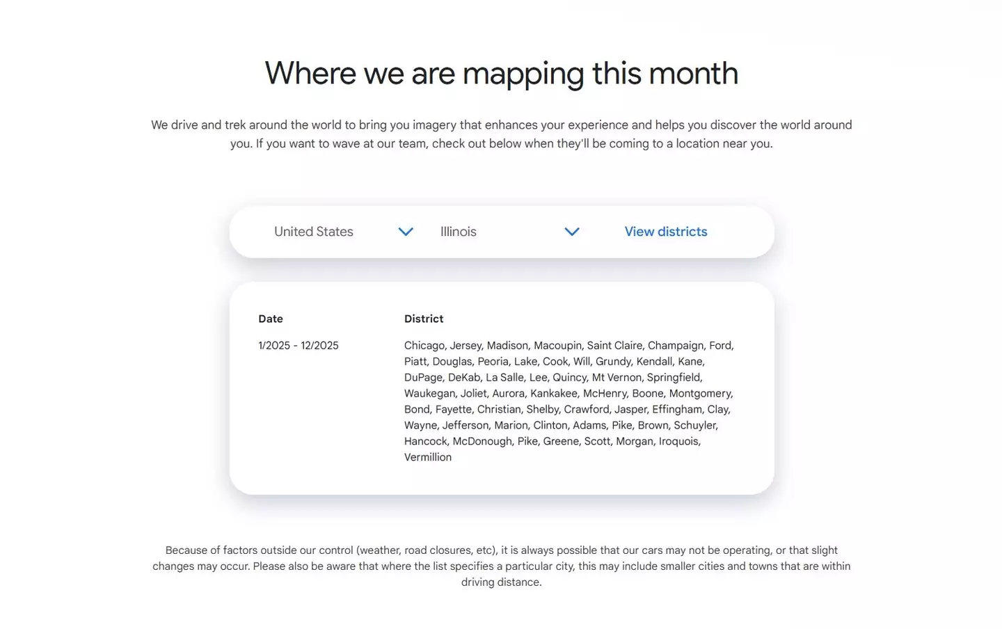 You can see roughly where the car will be headed in the next year (Google)
