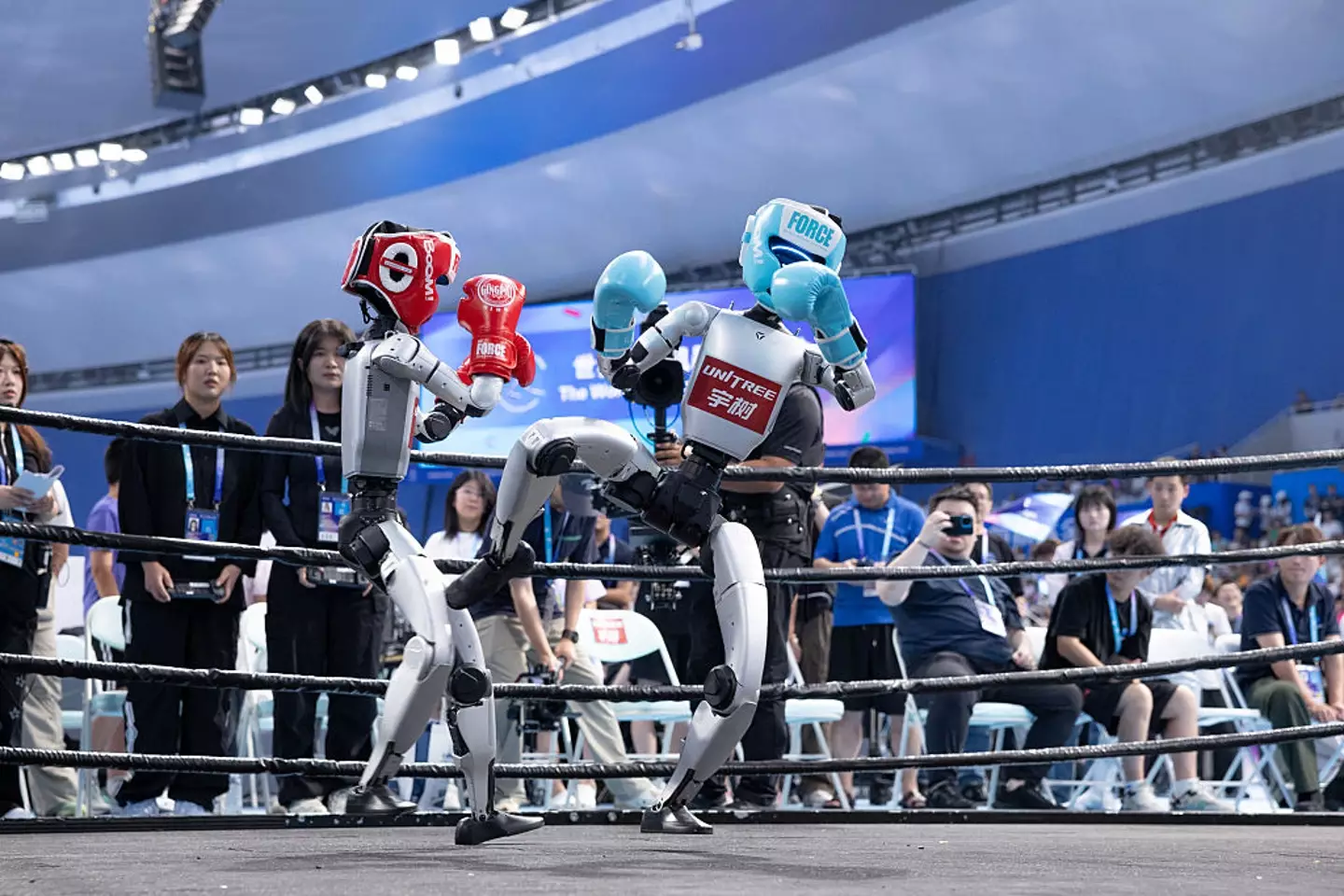 Beijing hosted the very first World Humanoid Robot Games, featuring boxing, athletics, football, and more (Ni Yanqiang, Wei Zhiyang/Zhejiang Daily Press Group/VCG via Getty Images)