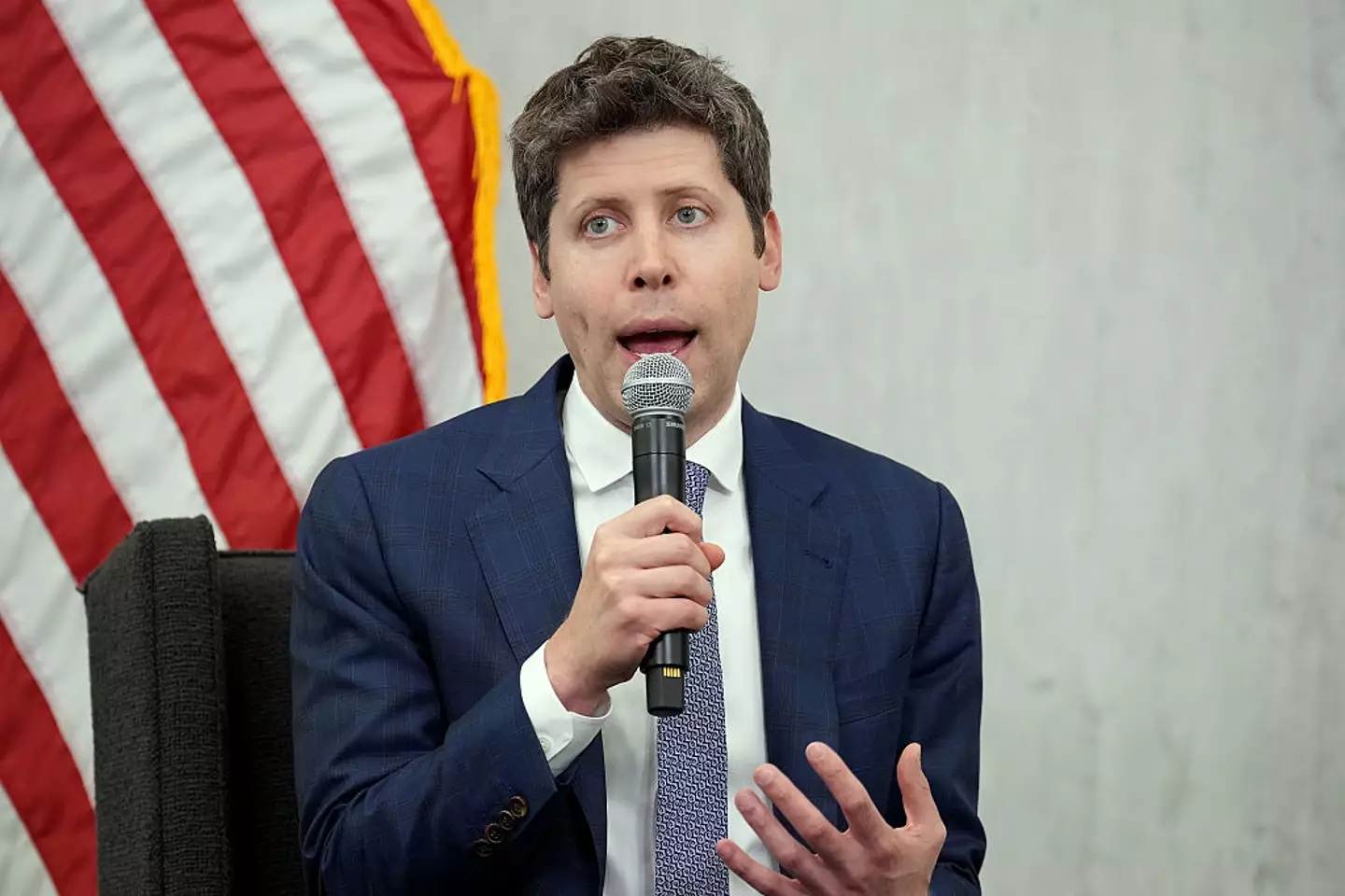 Altman wants his children to see his life as 'terrible' thanks to the improvements that AI makes on the world (Andrew Harnik/Getty Images)