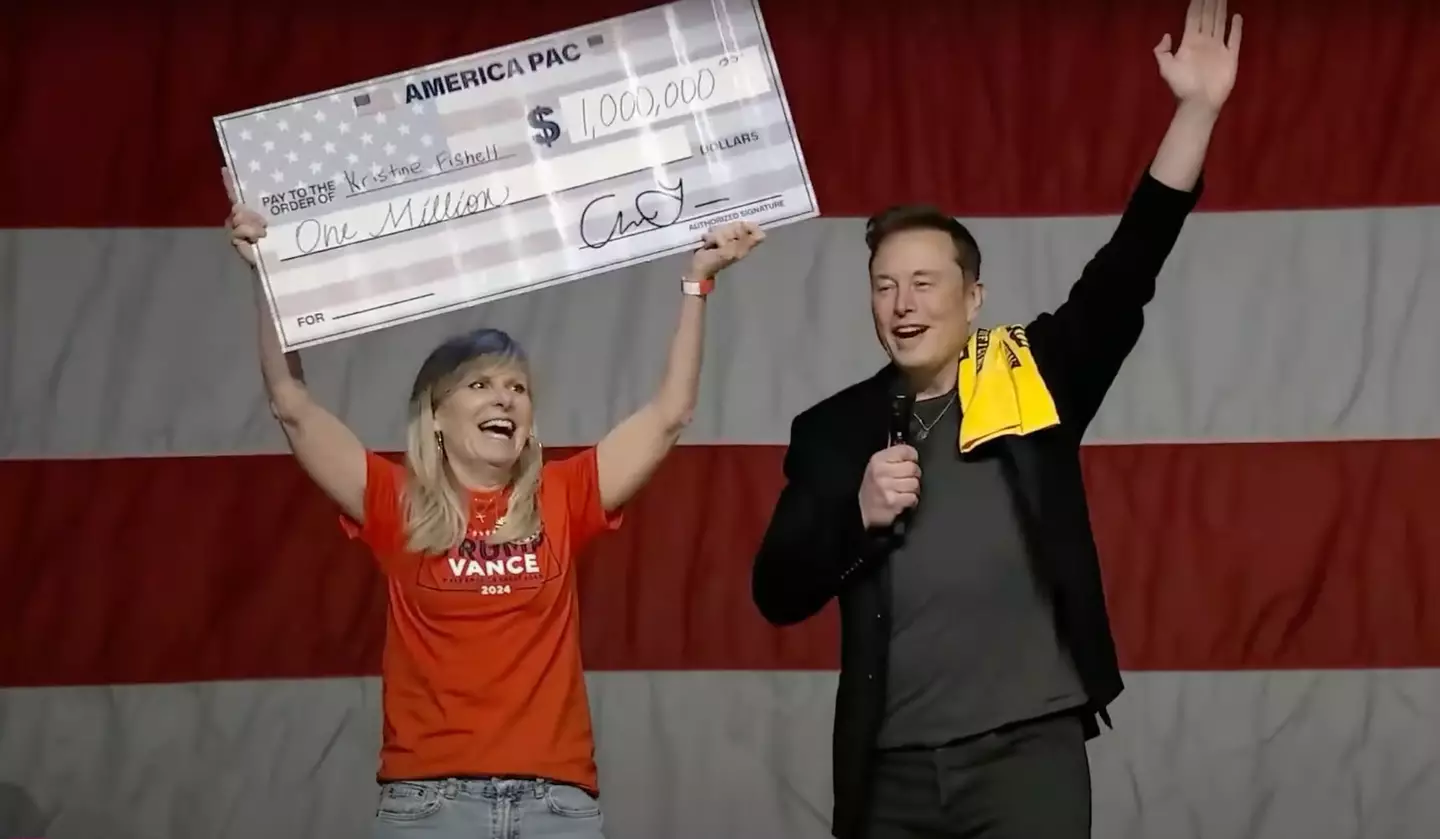 Elon Musk is giving away $1 million every day (X/@america)