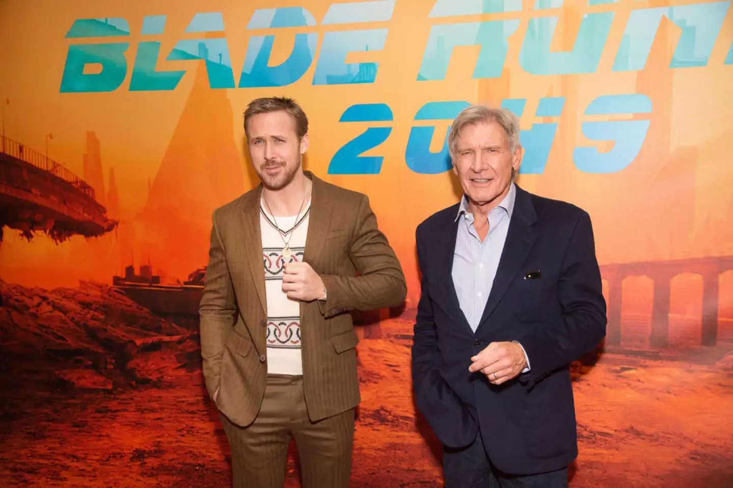 The film stars Ryan Gosling and Harrison Ford (Stephane Cardinale - Corbis/Corbis via Getty Images)