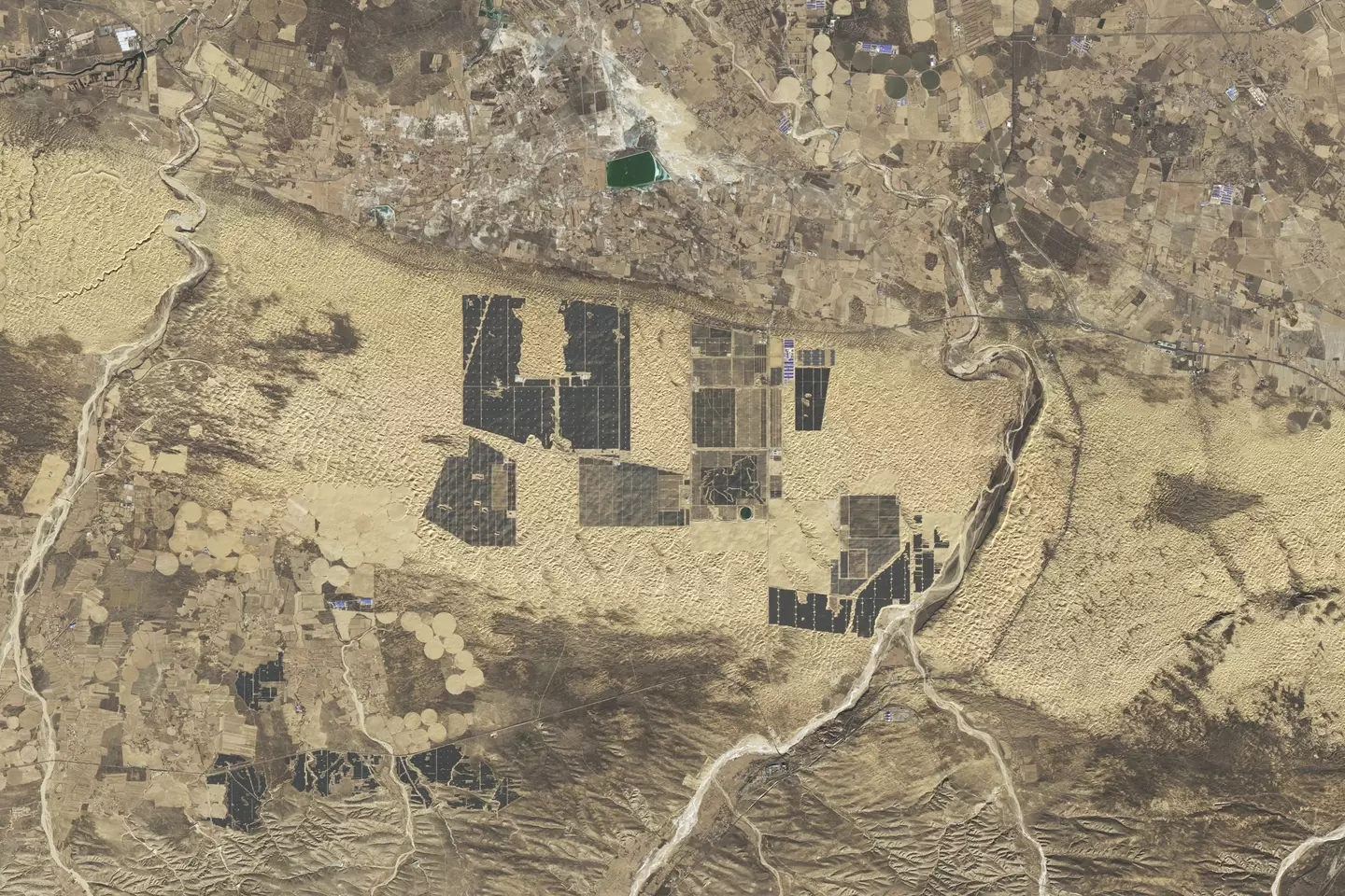 The 'solar great wall' would be a significant advancement in renewable energy production (NASA Earth Observatory)