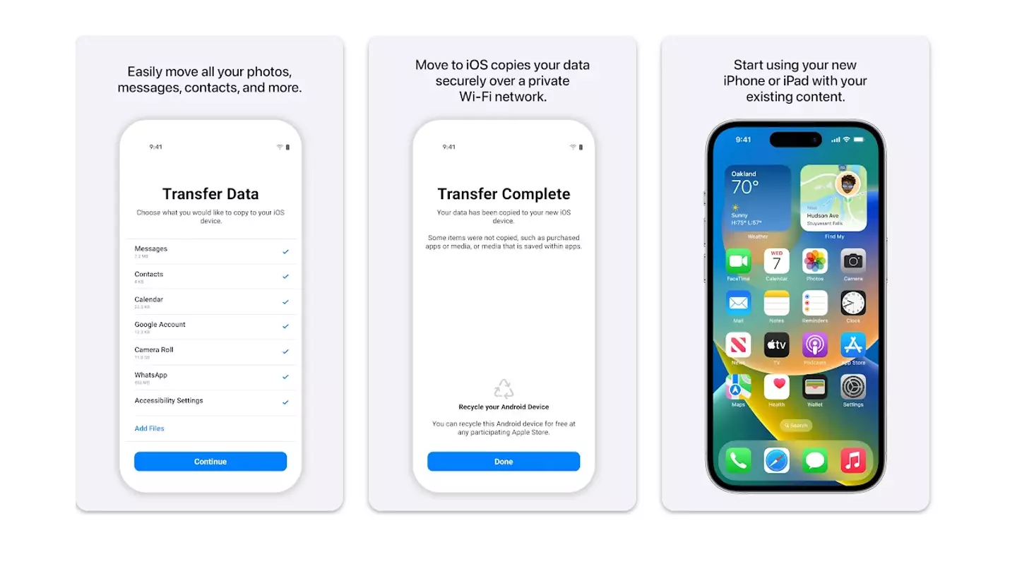 The app makes the switch from Android to Apple simple (Apple)