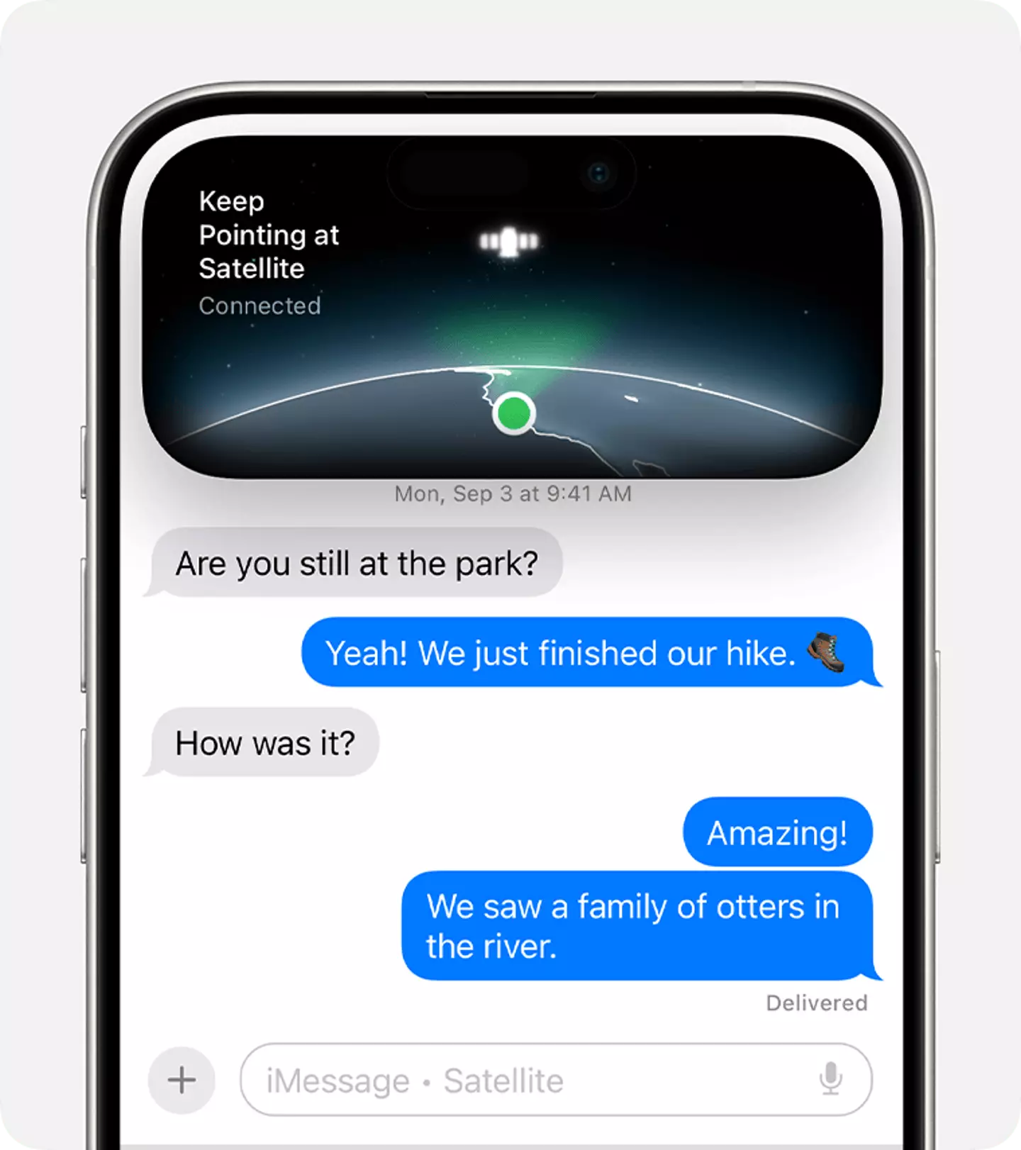 Messages via satellite allows you to contact your friends without Wi-Fi (Apple)