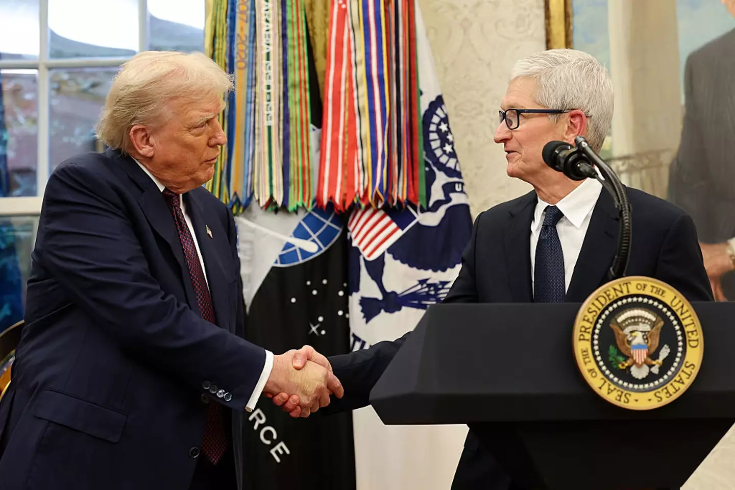 Apple will benefit significantly by being exempt from Trump's semiconductor tariffs (Win McNamee/Getty Images)